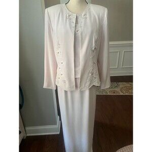 Montage by Mon Cheri Sleeveless Gown and Jacket Beaded and Embroidered Pale Pink